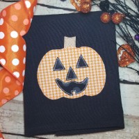 Jack O'Lantern Machine Applique Design, Triple Stitch